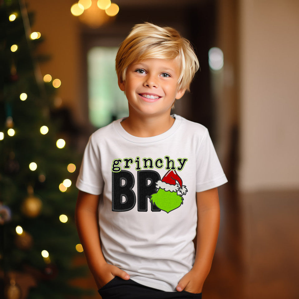 YOUTH Green Guy Bro - Faux Embroider Effect