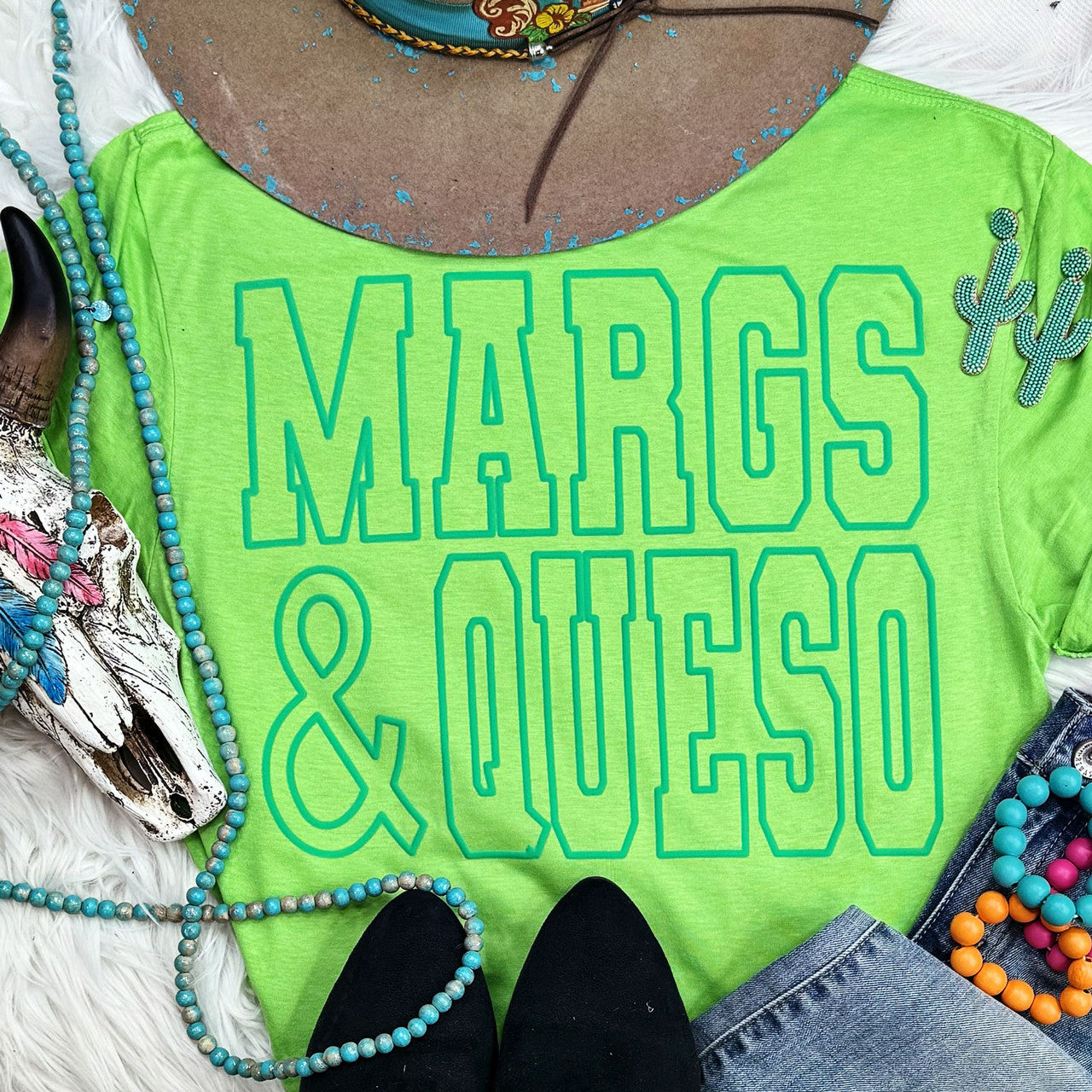 Margs & Queso LIME PUFF Tee