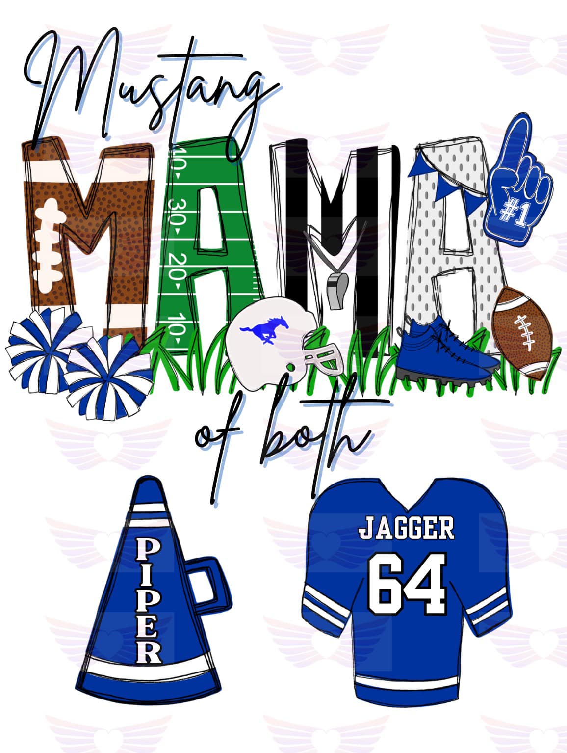 Custom Football Mama Crewneck Sweatshirt