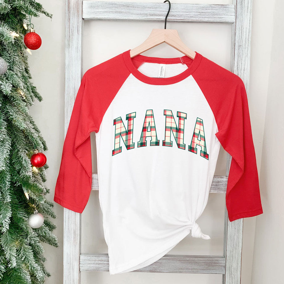 Christmas Plaid Name SHORT SLEEVE TSHIRT