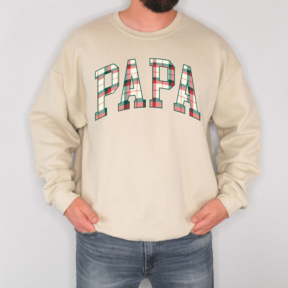 Christmas Plaid Name CREWNECK SWEATSHIRT