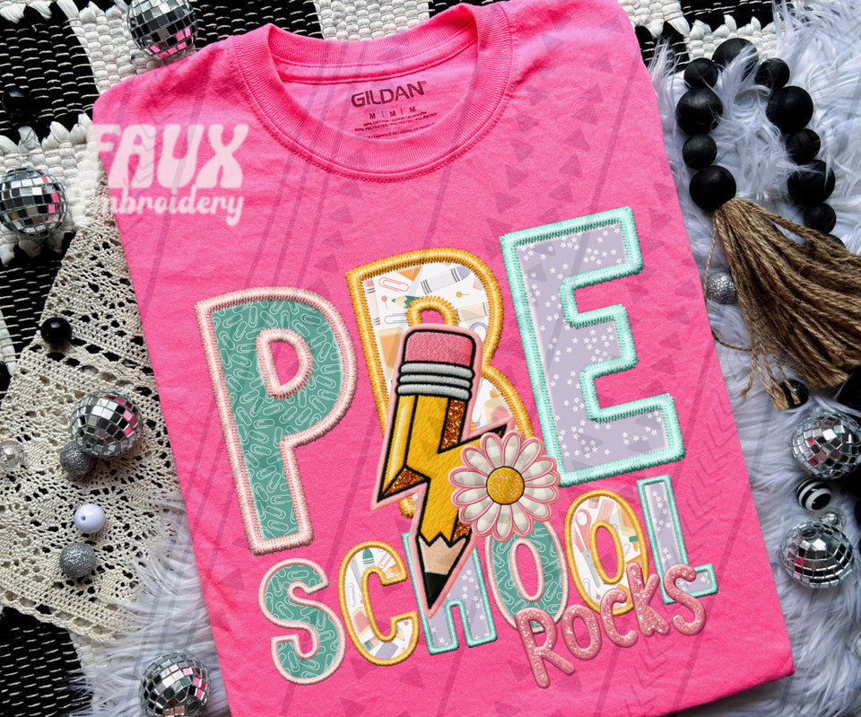 TODDLER Pink School Rocks Grade Tees