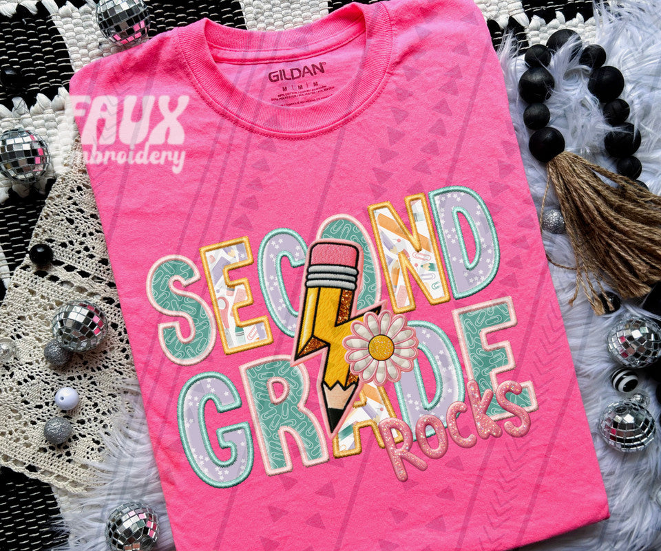 TODDLER Pink School Rocks Grade Tees