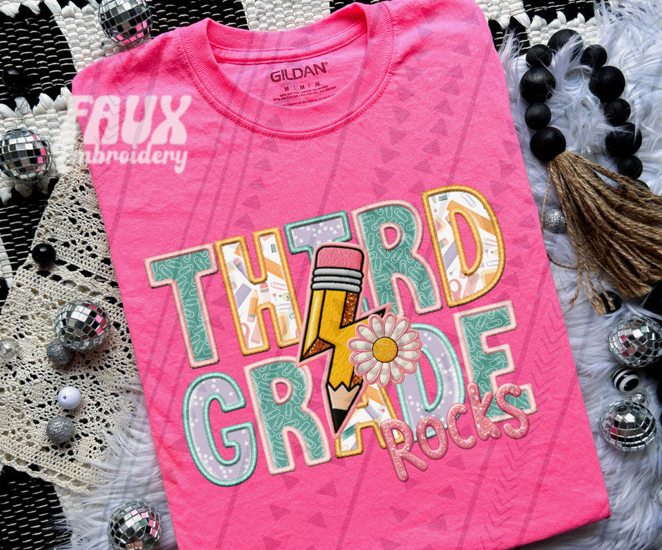 TODDLER Pink School Rocks Grade Tees