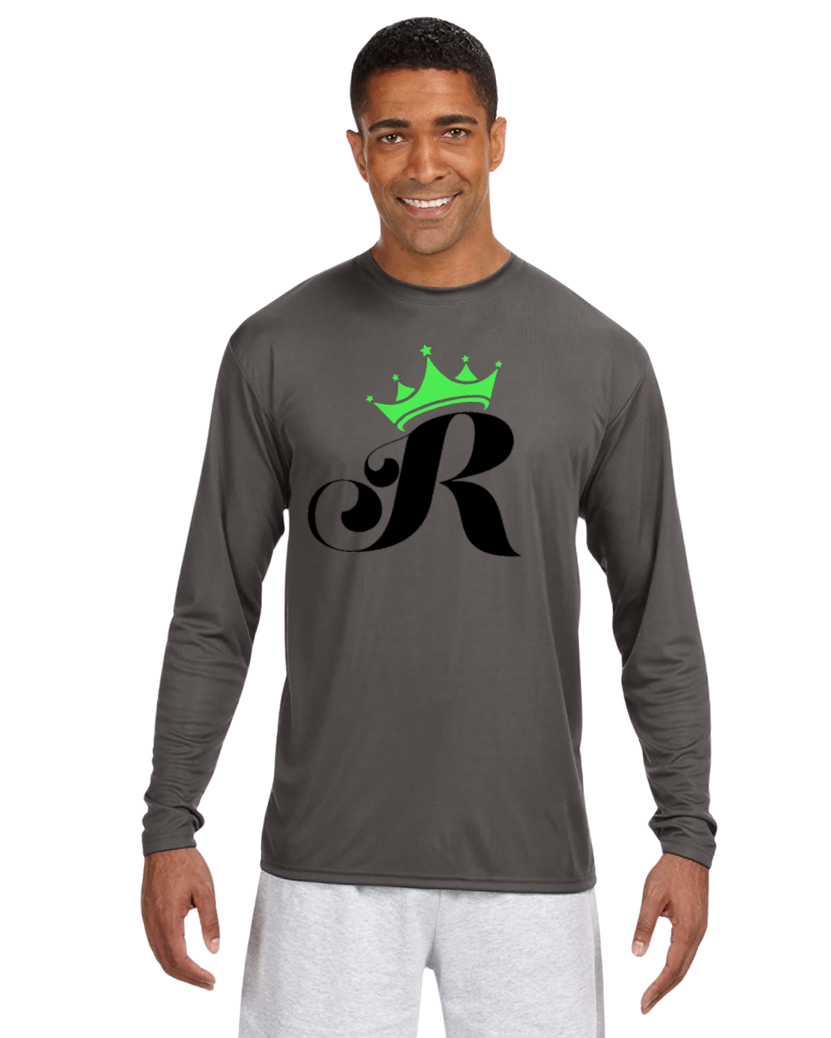 Royals Black & Green R Design on Charcoal