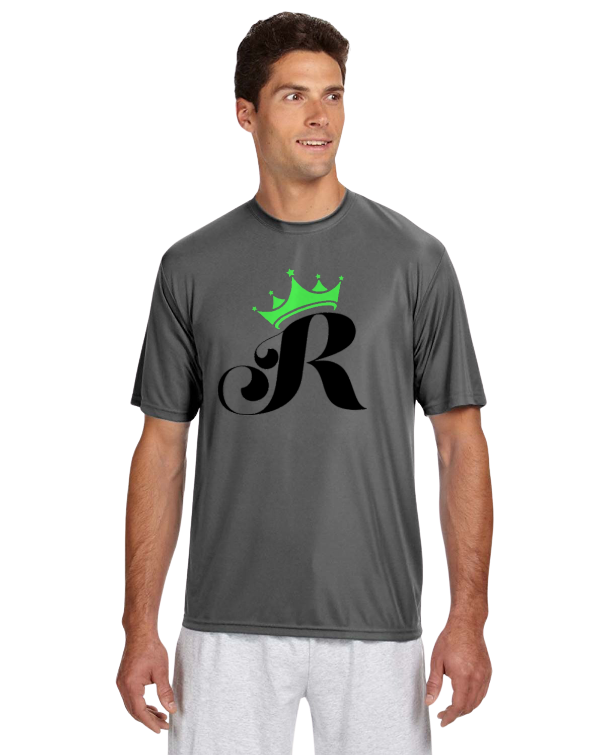 Royals Black & Green R Design on Charcoal